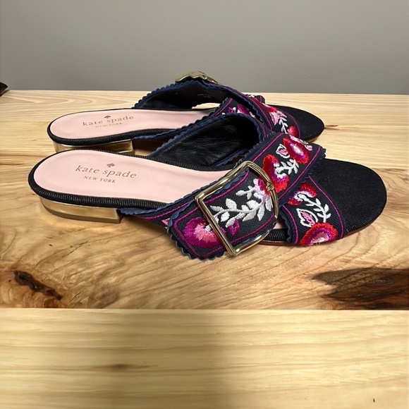 Kate Spade Slide SandalNew York Faris multicolor floral embroidery - Picture 3 of 5
